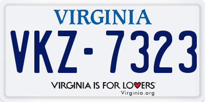 VA license plate VKZ7323
