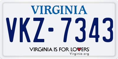 VA license plate VKZ7343