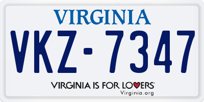 VA license plate VKZ7347