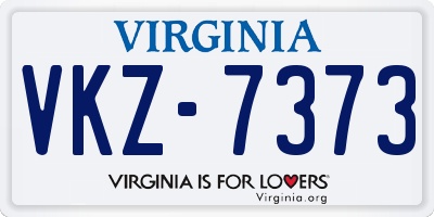 VA license plate VKZ7373