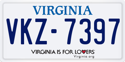 VA license plate VKZ7397