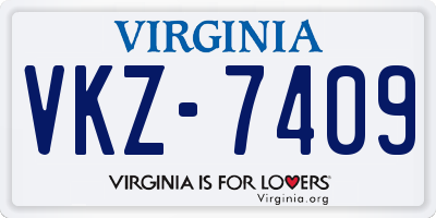 VA license plate VKZ7409