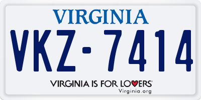 VA license plate VKZ7414