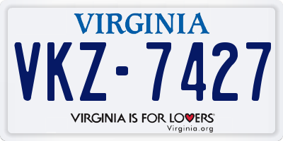 VA license plate VKZ7427