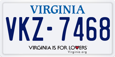 VA license plate VKZ7468