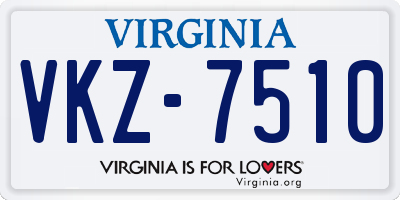VA license plate VKZ7510
