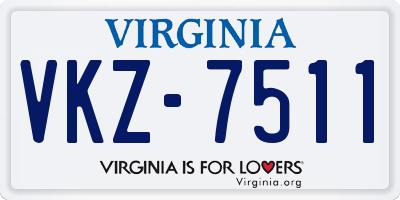 VA license plate VKZ7511