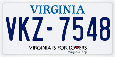 VA license plate VKZ7548