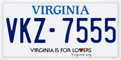 VA license plate VKZ7555