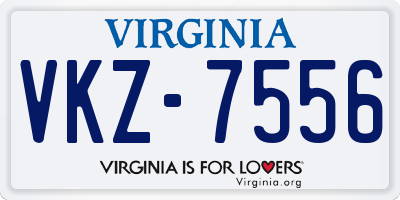 VA license plate VKZ7556