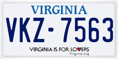 VA license plate VKZ7563