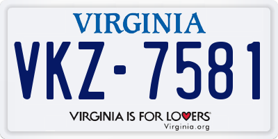 VA license plate VKZ7581