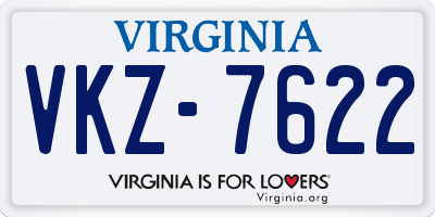 VA license plate VKZ7622