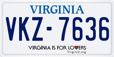 VA license plate VKZ7636