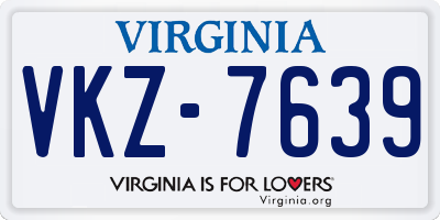 VA license plate VKZ7639