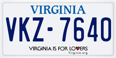 VA license plate VKZ7640
