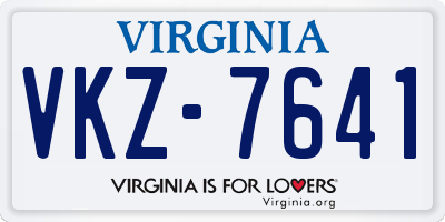 VA license plate VKZ7641