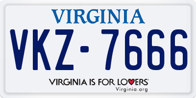 VA license plate VKZ7666