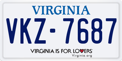 VA license plate VKZ7687