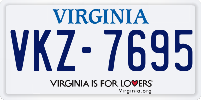 VA license plate VKZ7695
