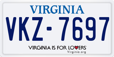 VA license plate VKZ7697