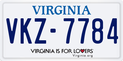 VA license plate VKZ7784