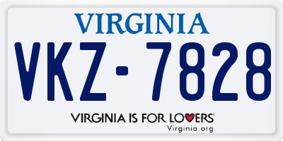 VA license plate VKZ7828