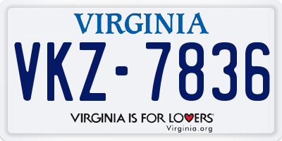 VA license plate VKZ7836