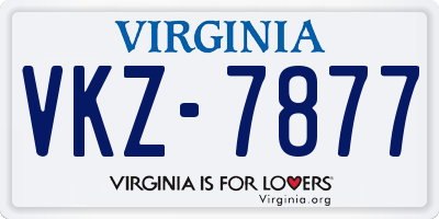 VA license plate VKZ7877