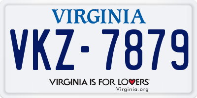 VA license plate VKZ7879