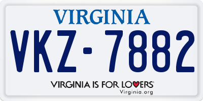 VA license plate VKZ7882