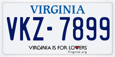 VA license plate VKZ7899