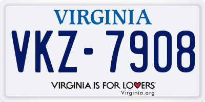 VA license plate VKZ7908