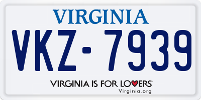 VA license plate VKZ7939