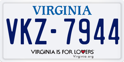 VA license plate VKZ7944