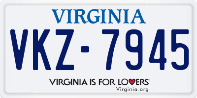 VA license plate VKZ7945