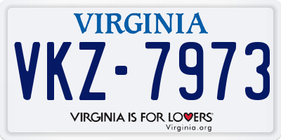 VA license plate VKZ7973