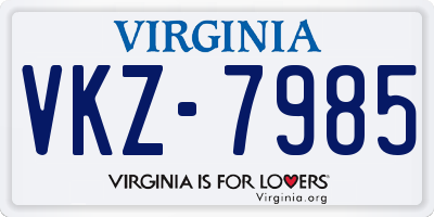 VA license plate VKZ7985