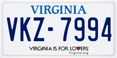 VA license plate VKZ7994