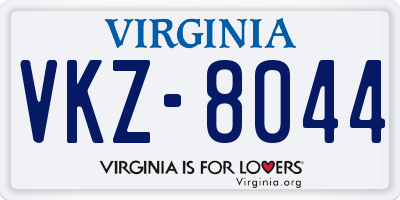 VA license plate VKZ8044