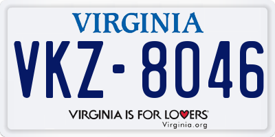 VA license plate VKZ8046