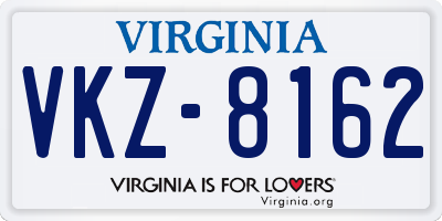 VA license plate VKZ8162