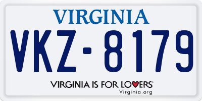 VA license plate VKZ8179