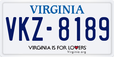 VA license plate VKZ8189