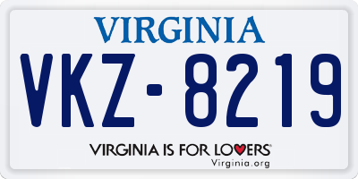 VA license plate VKZ8219