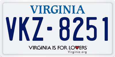 VA license plate VKZ8251