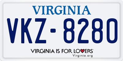 VA license plate VKZ8280