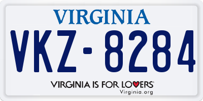 VA license plate VKZ8284