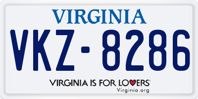 VA license plate VKZ8286