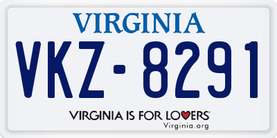VA license plate VKZ8291